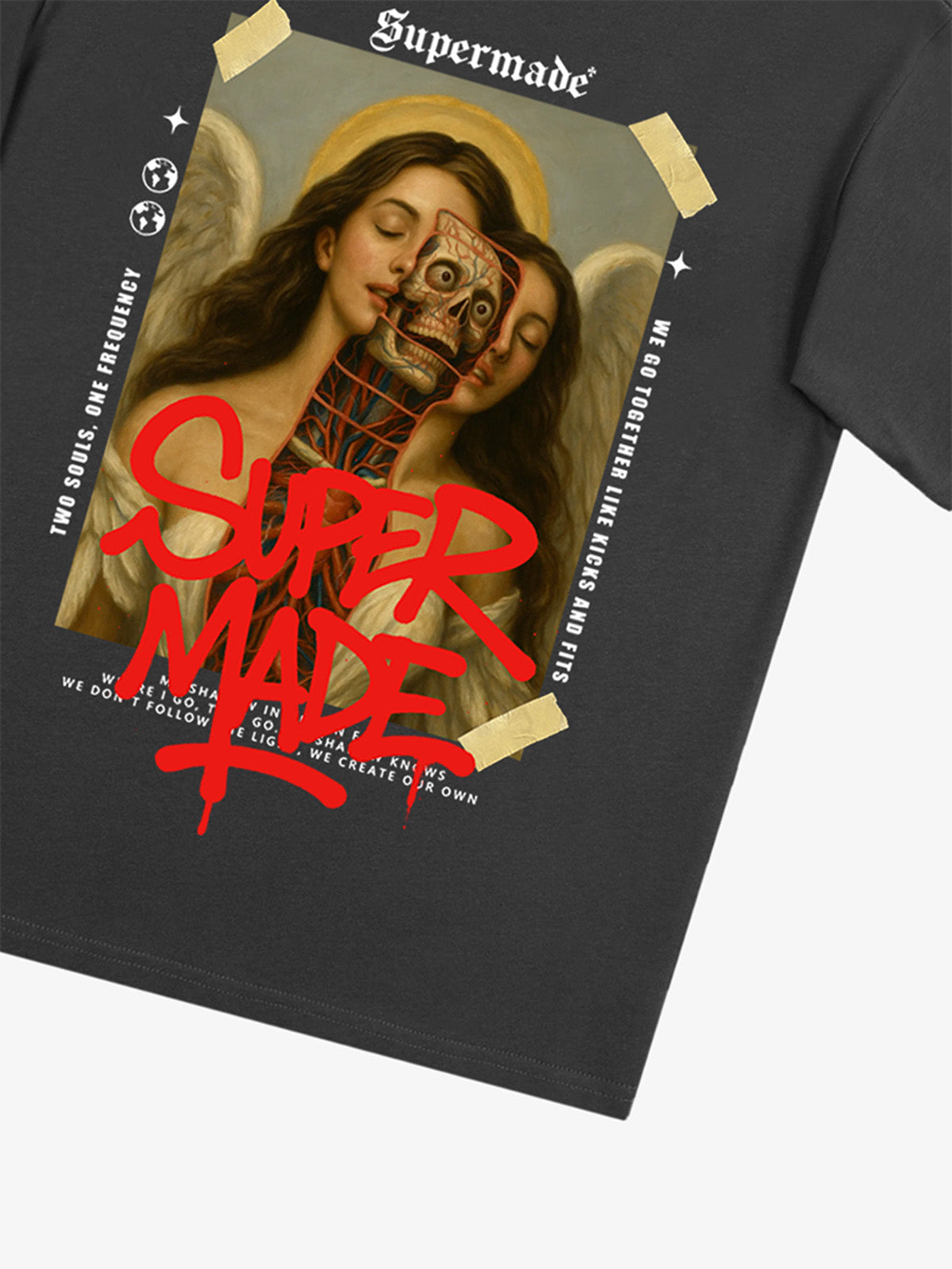Angel and Demon Struggle Graphic T-shirt 
