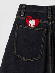 Patch Graphic Wide-Leg Jeans