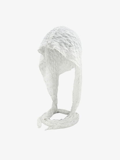 Elegant Lace Bonnet with Adjustable Ties for Versatile Styling 