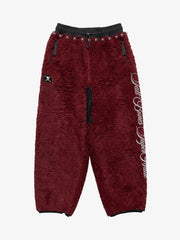 Plush Script Graphic Curved-Leg Pants