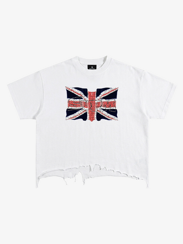 Union Jack Graphic Ripped Layered Tee