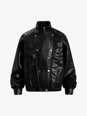 Zipper Studded Structured Biker Jacket