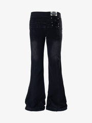 Low Rise Multi-Zip Bootcut Jeans