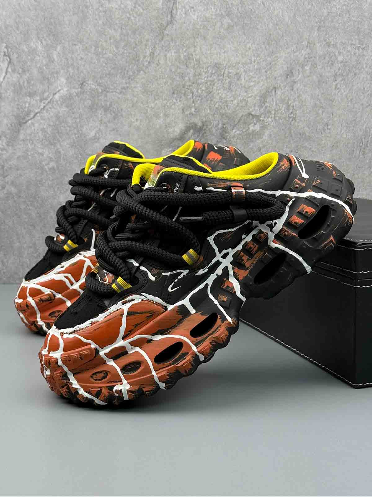 Mesh Overlay Chunky Sole Low-Top Sneakers