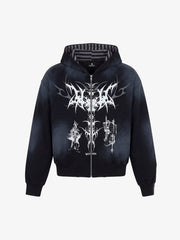 Thorn Portrait Graphic Distressed Gradient Hoodie; Black / S, Black / M, Black / L, Black / XL
