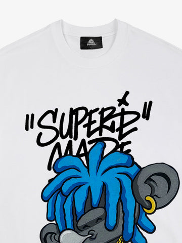 Thesupermade Graffiti Trend Blue Dreadlock Boy T-Shirt 