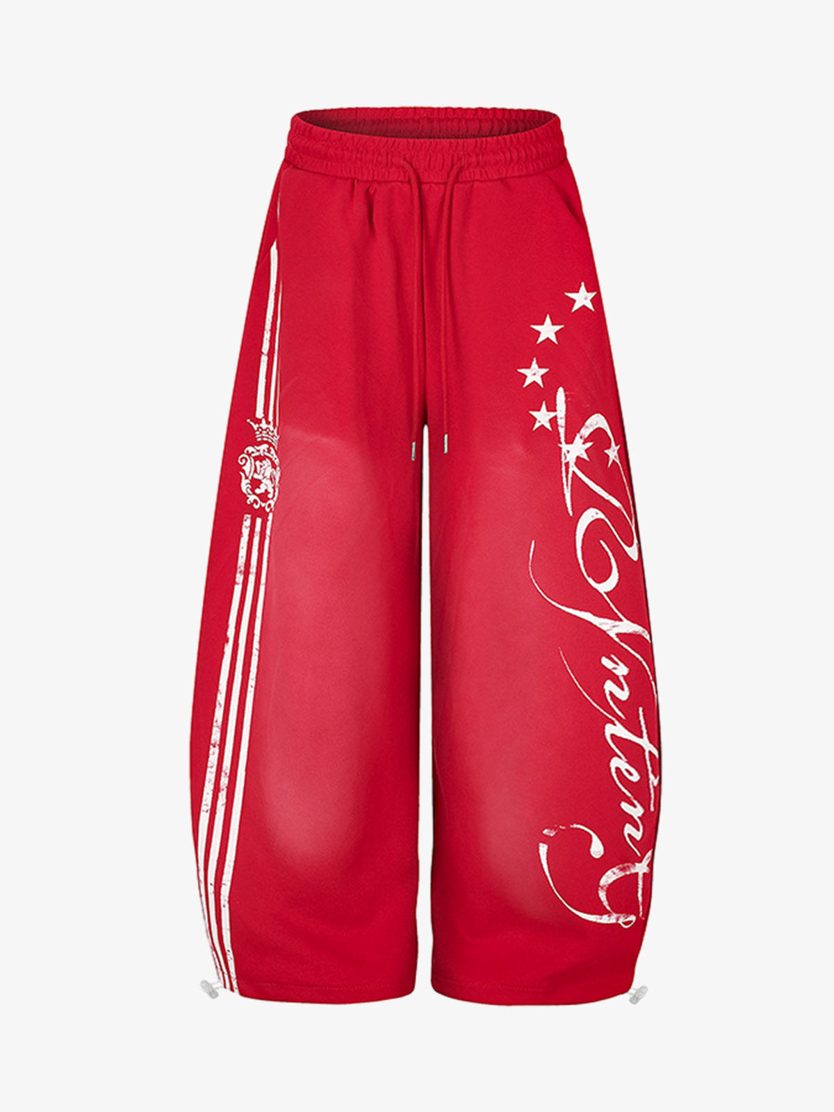 Letter Graphic Wide-Leg Sweatpants
