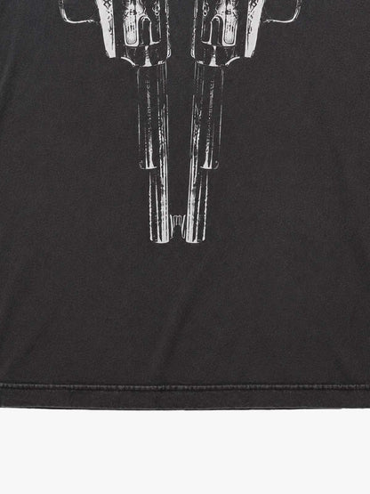 Revolver Graphic Distressed Long Sleeve Tee