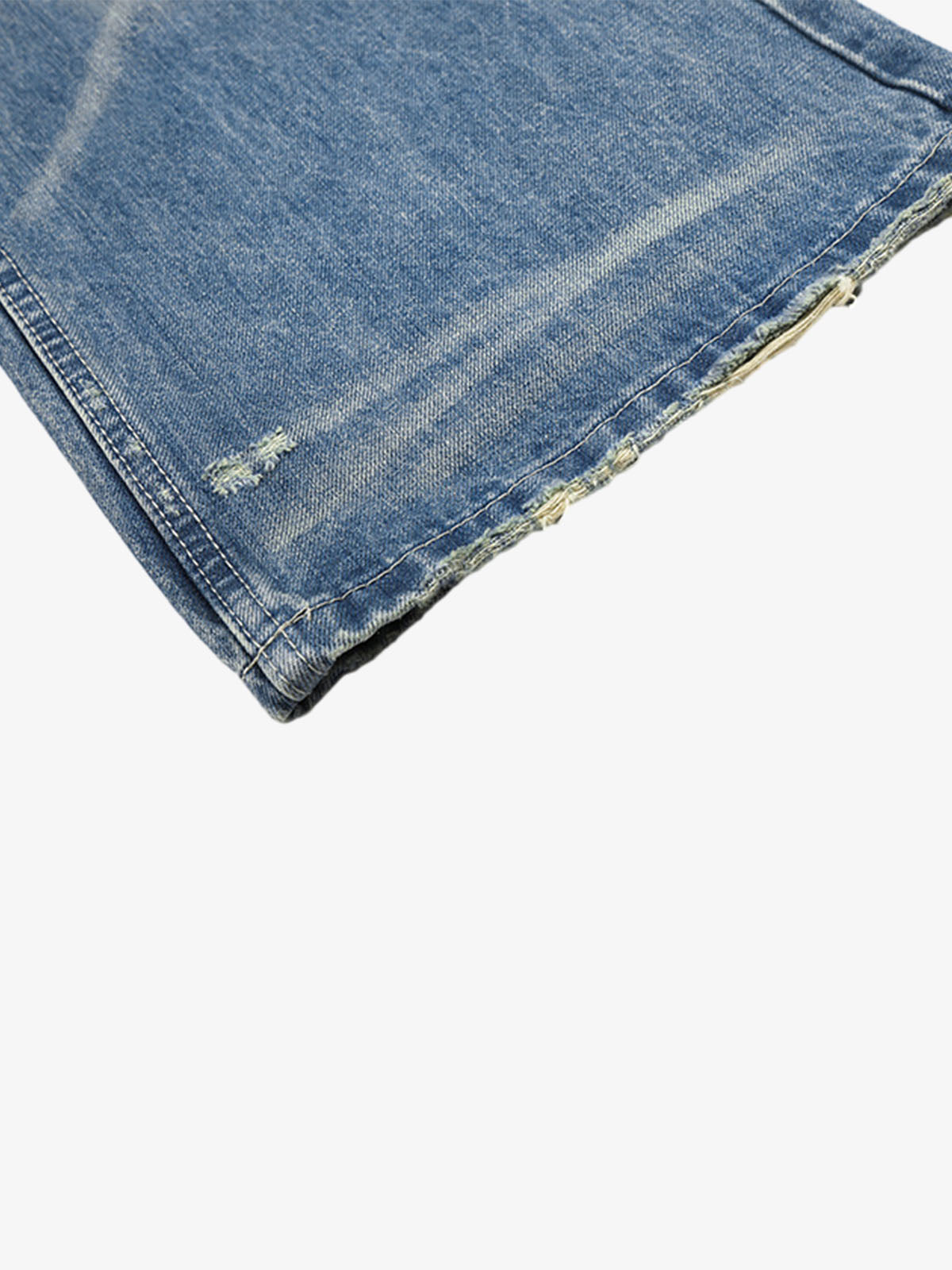 Whisker-Faded Washed Jeans