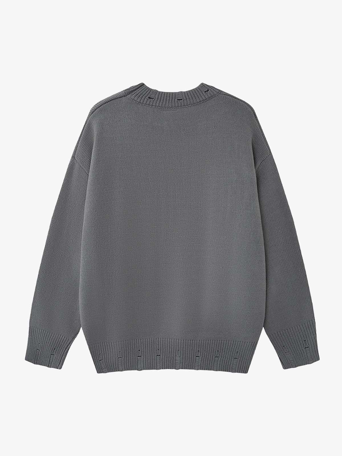 Skull Skeleton Graphic Knit Sweater