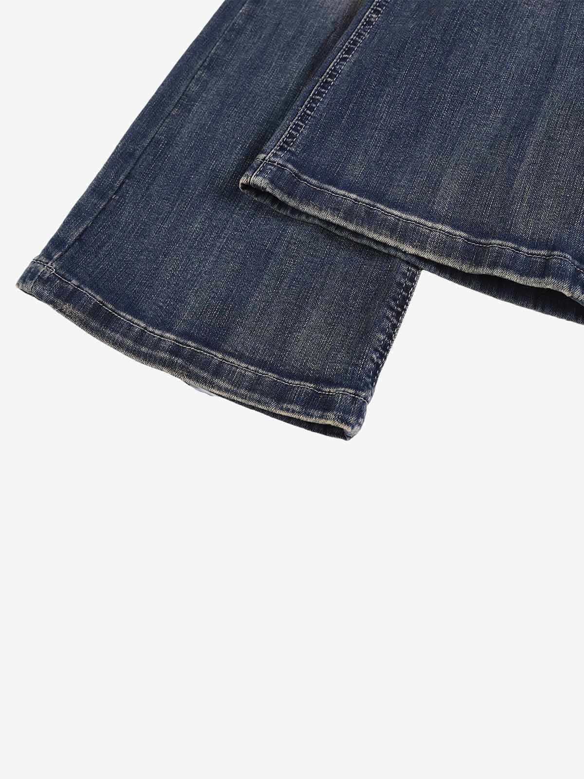 Ripped Studded Low Rise Bootcut Jeans