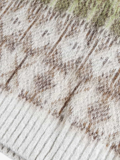 Colorful Knit Vest with Geometric Patterns for Women 