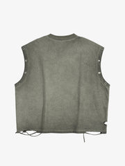 Washed Floral Graphic Sleeveless T-Shirt 