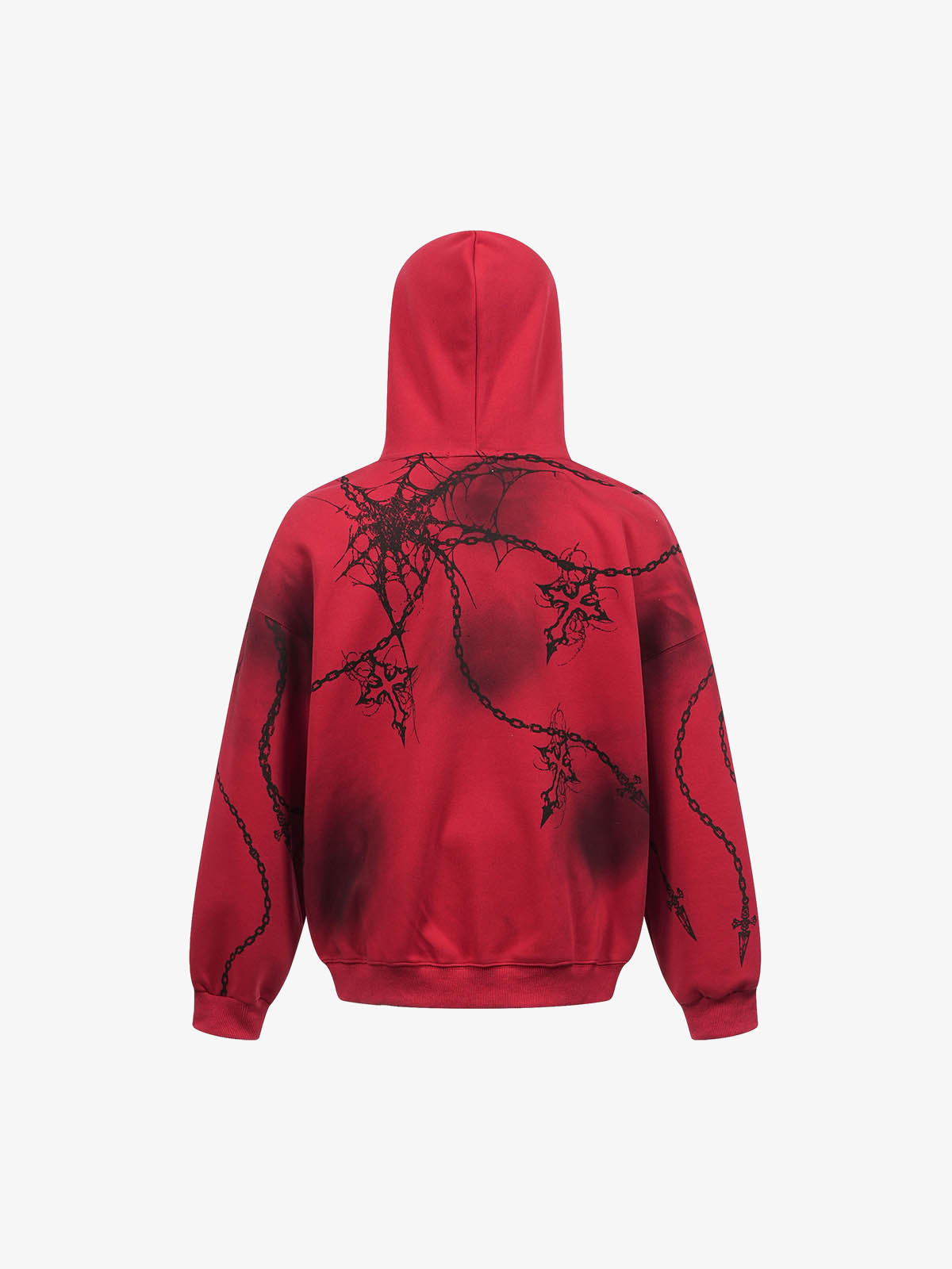 Chain Thorn Allover Graphic Pullover Hoodie