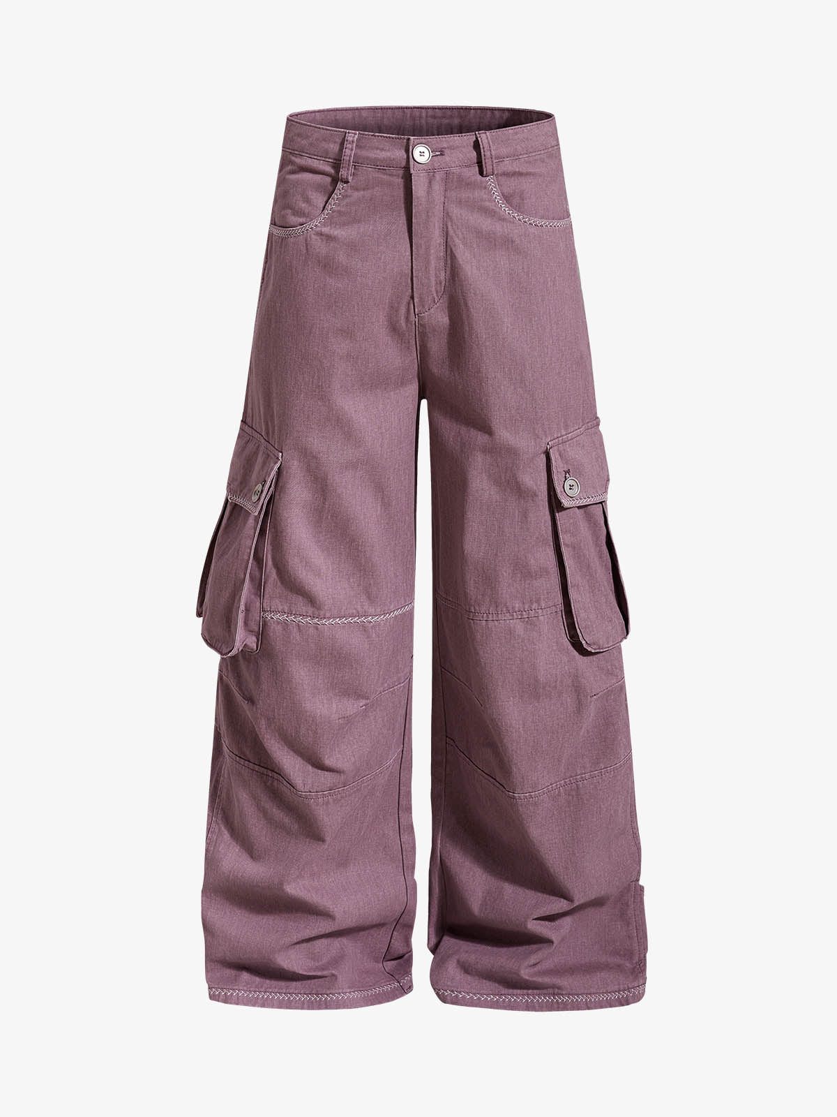 Multi-Pocket Wide-Leg Cargo Pants 