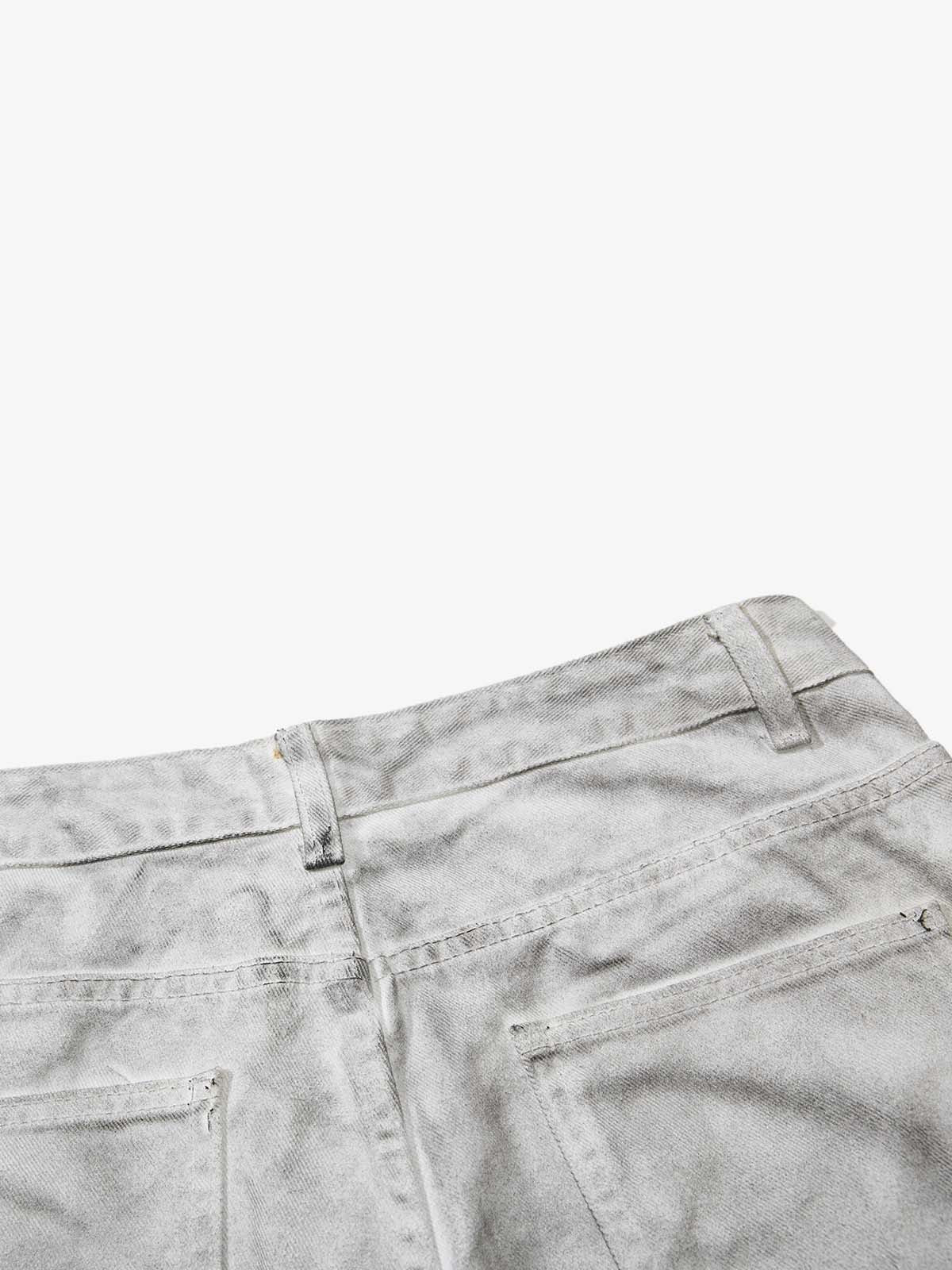 Heavy-duty Waxed Flared Jeans