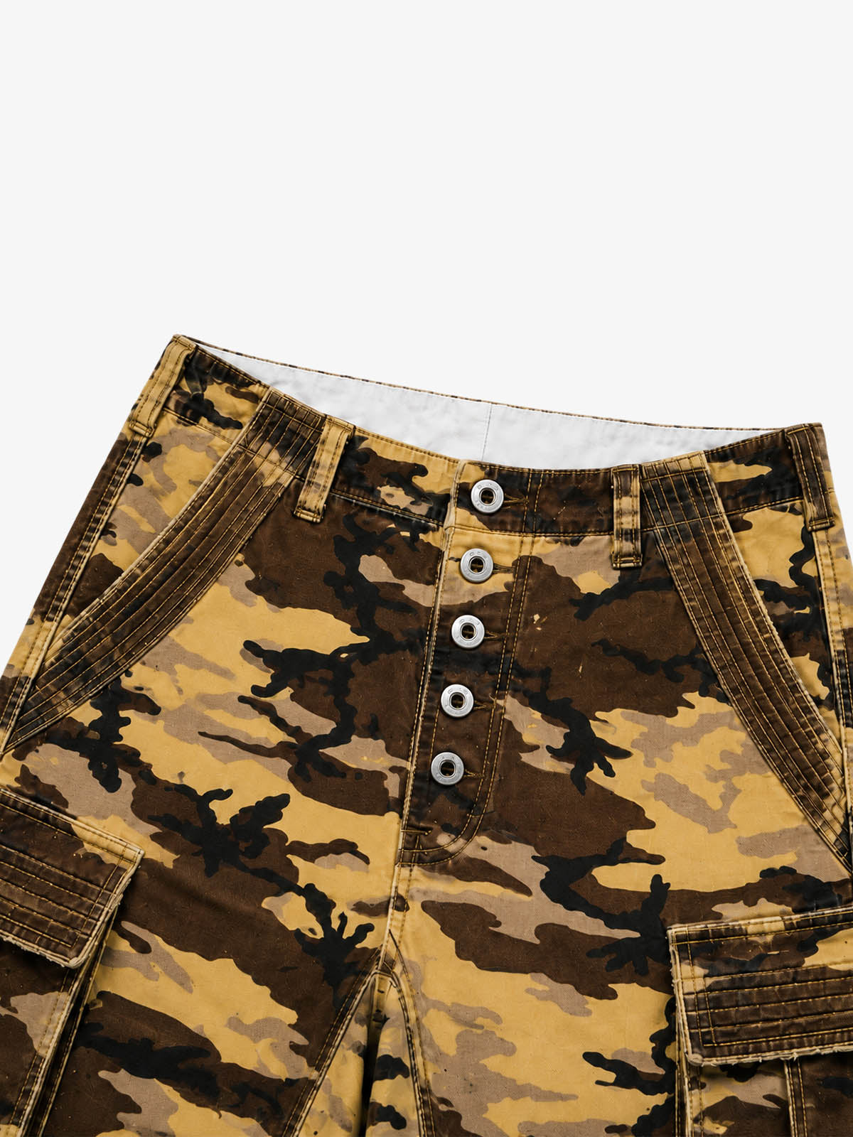 Five-Button Camo Cargo Shorts