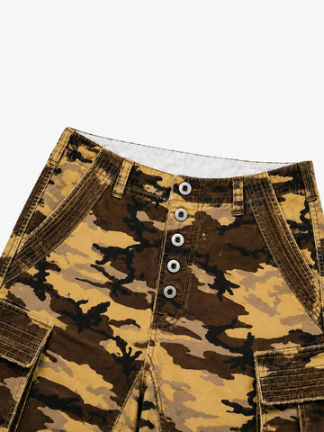 Five-Button Camo Cargo Shorts
