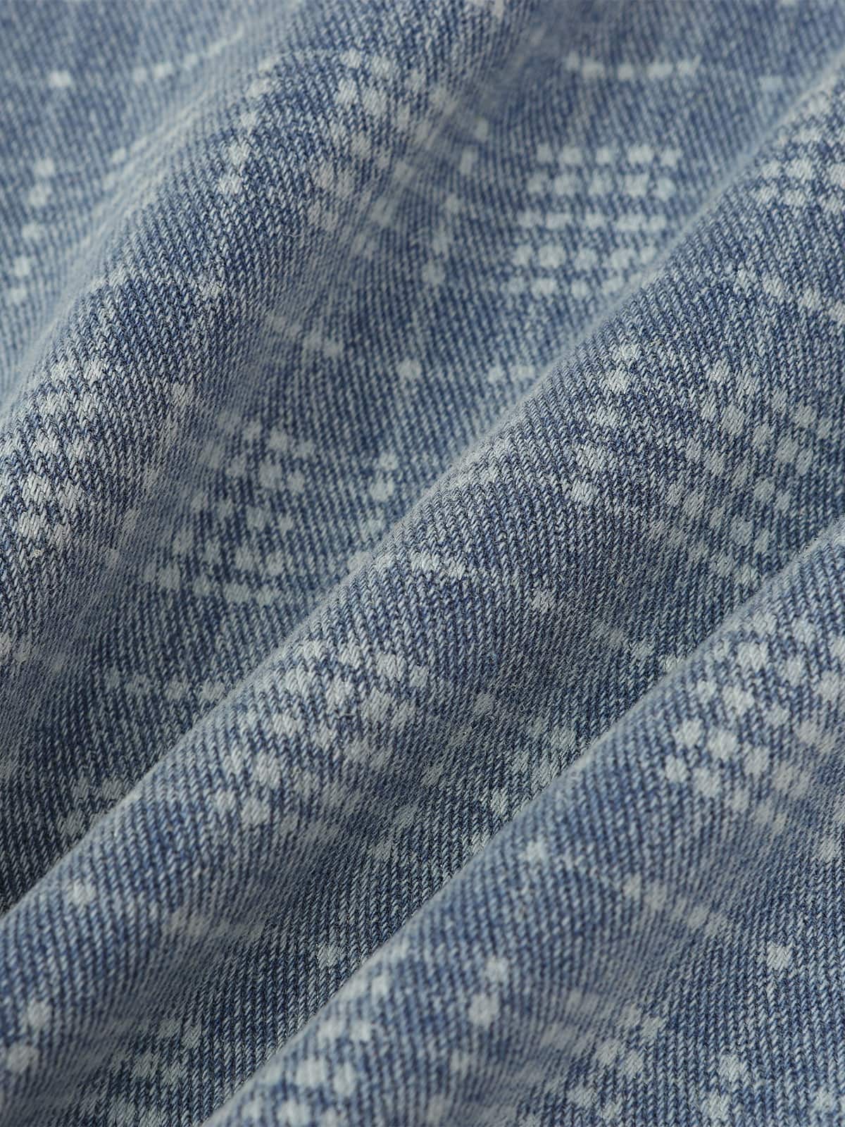 Vintage Washed Distressed Plaid Straight Jeans 