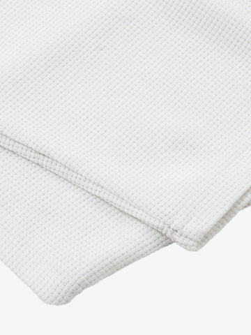 Thesupermade Letter Print Waffle Long-sleeved T-shirt 