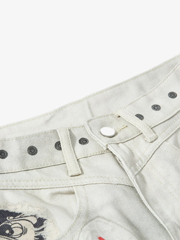 Vintage Dirty-Dyed Washed Wide-Leg Cargo Pants - 2559 