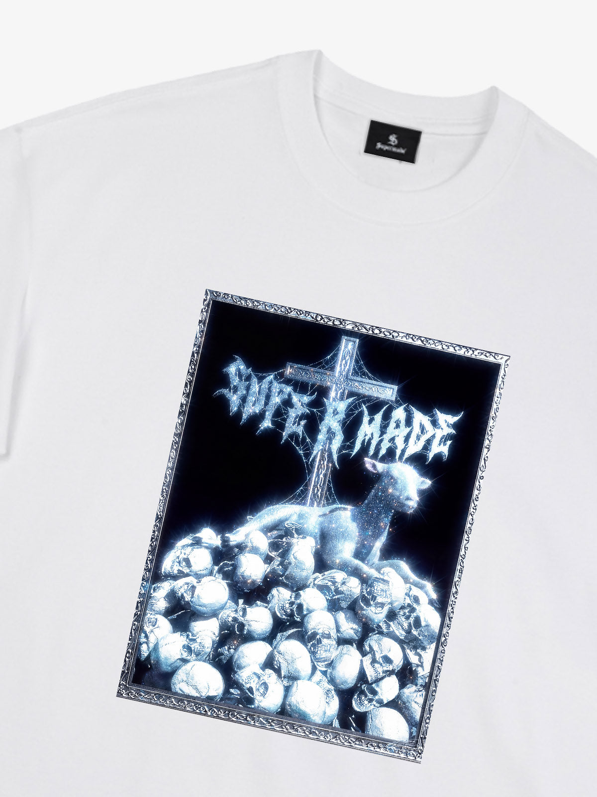 Gothic Cross Skull Graphic T-Shirt 