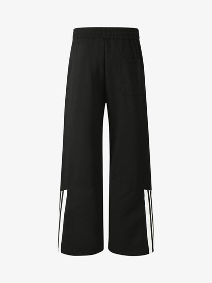 Retro Motorcycle Colorblock Structure Drape Pants 