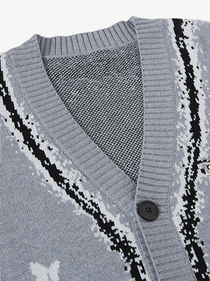 Retro Butterfly Gradient Knit Cardigan Sweater 