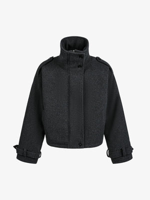 Stylish Zip-Up Jacket with Sleek Button Detail 