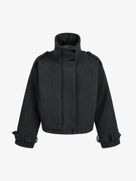 Stylish Zip-Up Jacket with Sleek Button Detail 