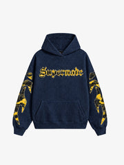 Waffle-Knit Camo Appliqué Embroidered Hoodie & Wide-Leg Sweatpants Set