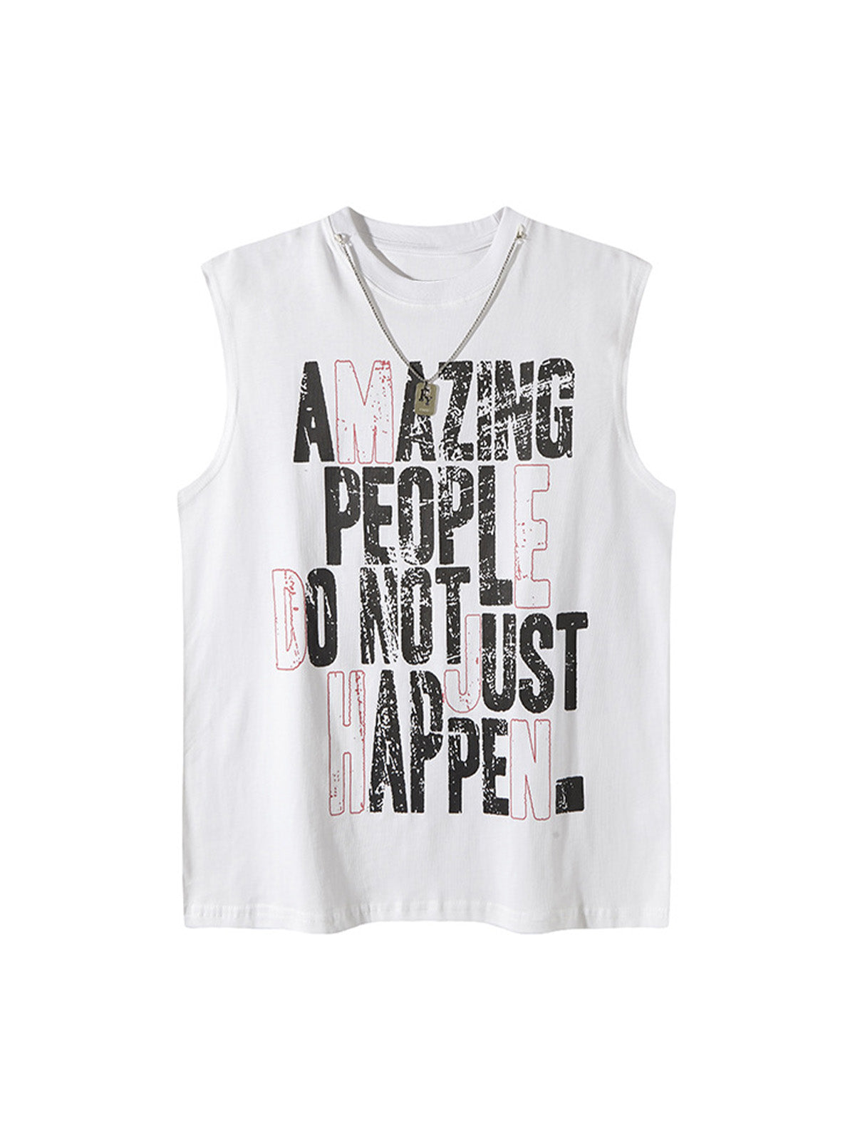 Graphic Lettering Chain Vest 