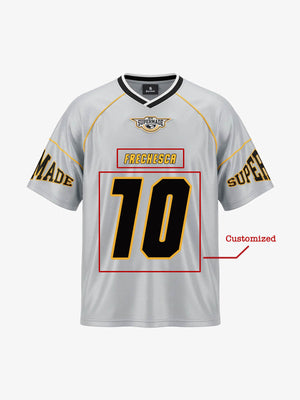 Supermade Patterned Custom V-neck Silver Sport Jersey 