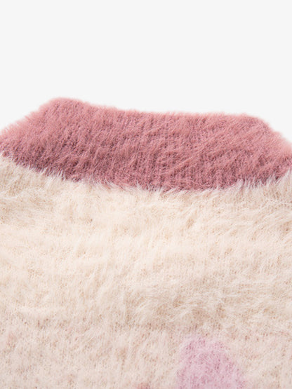 Cozy Pink Patterned Sweater for Women - Perfect for Fall and Winter Outfits 