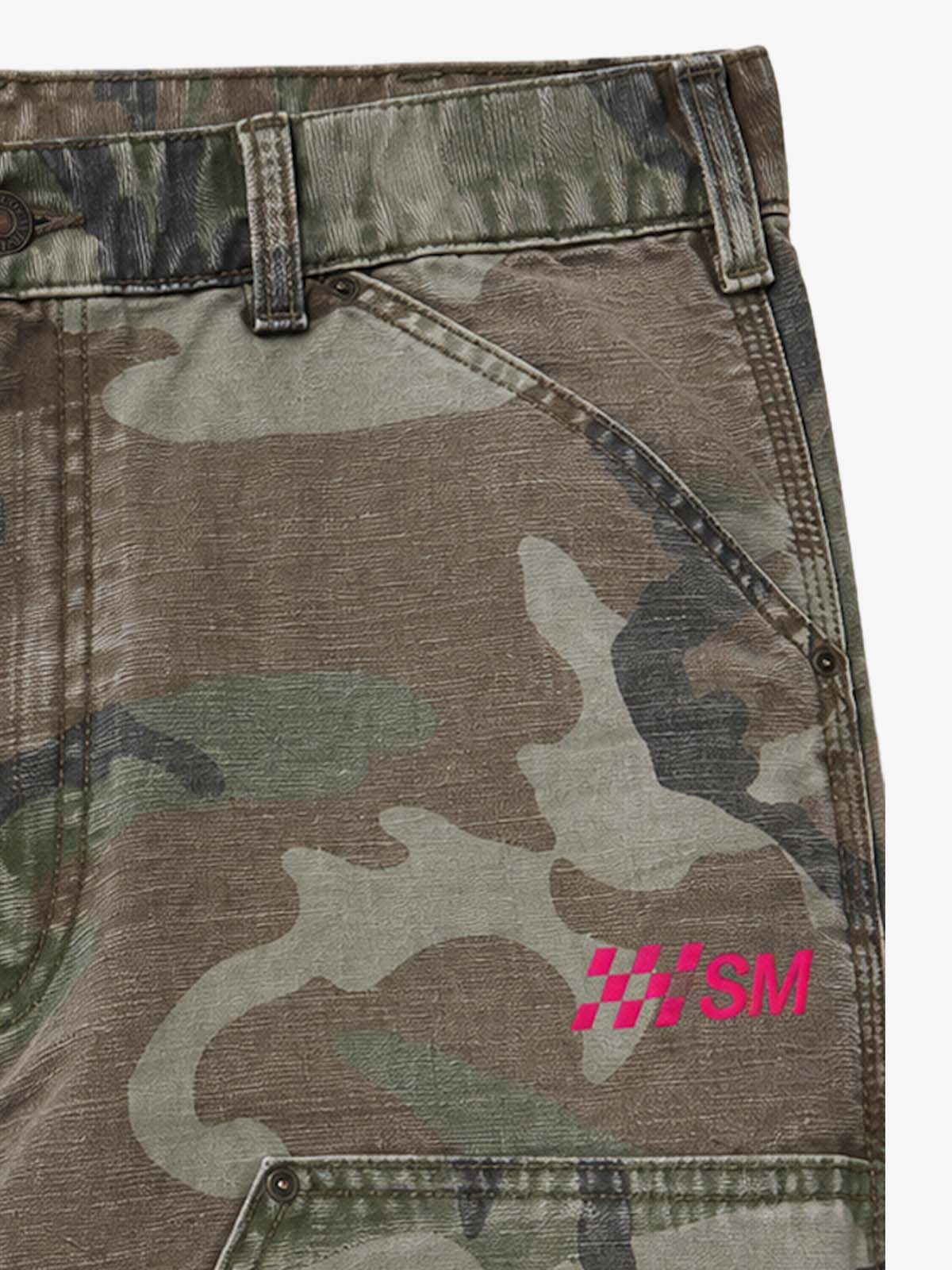 Gear Smiley Patch Camo Cargo Shorts