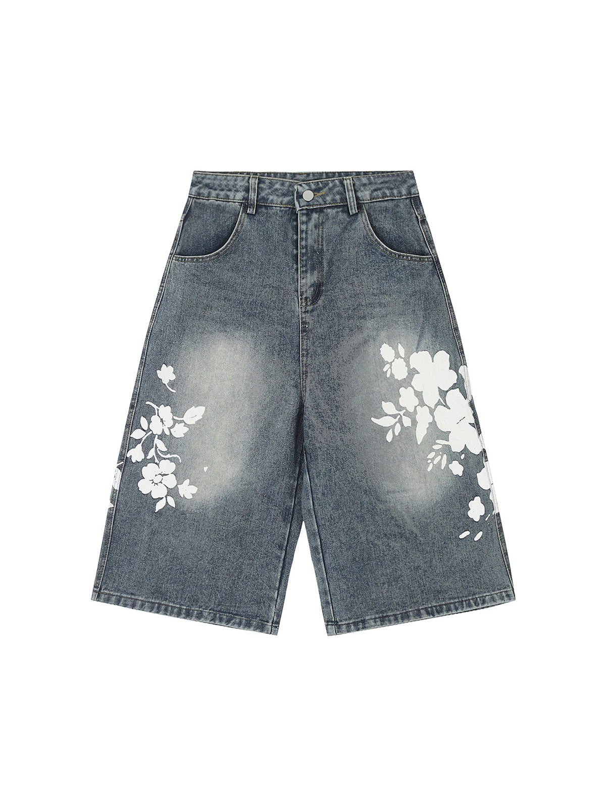 Floral Print Denim Shorts 