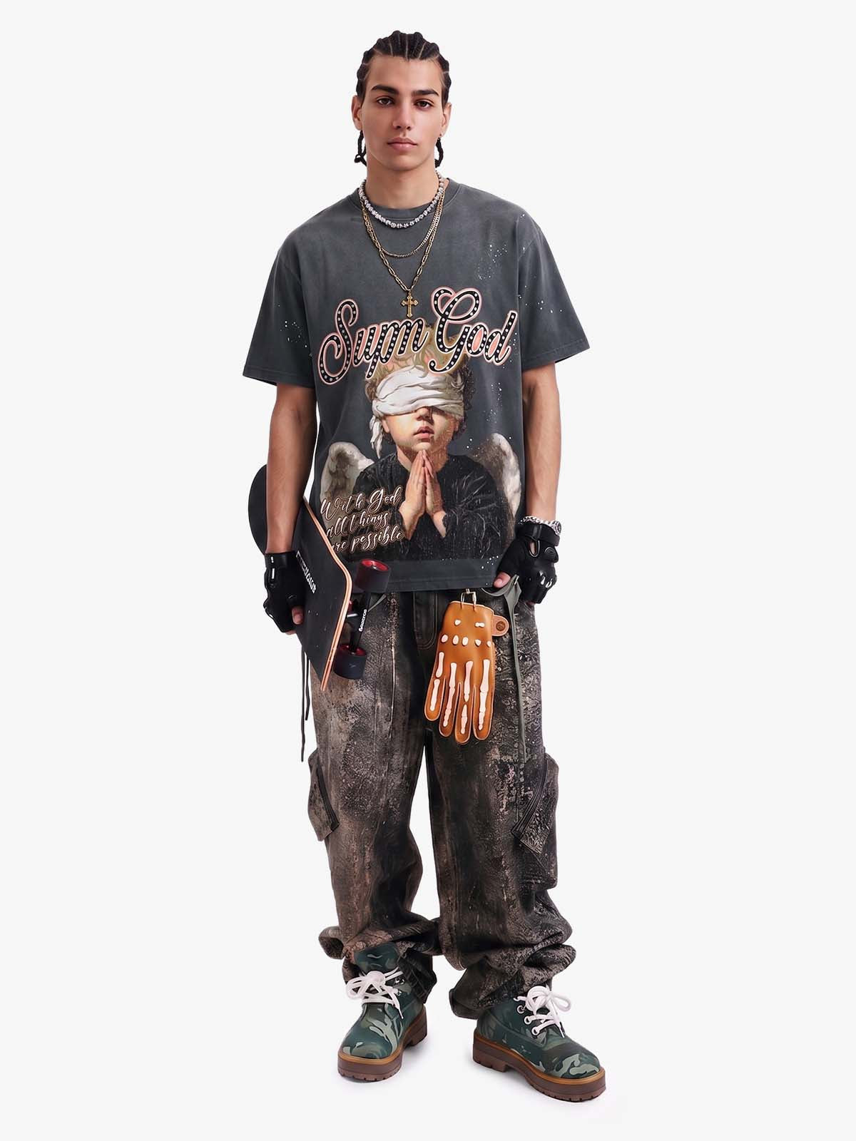 Blindfolded Angel Washed T-Shirt 