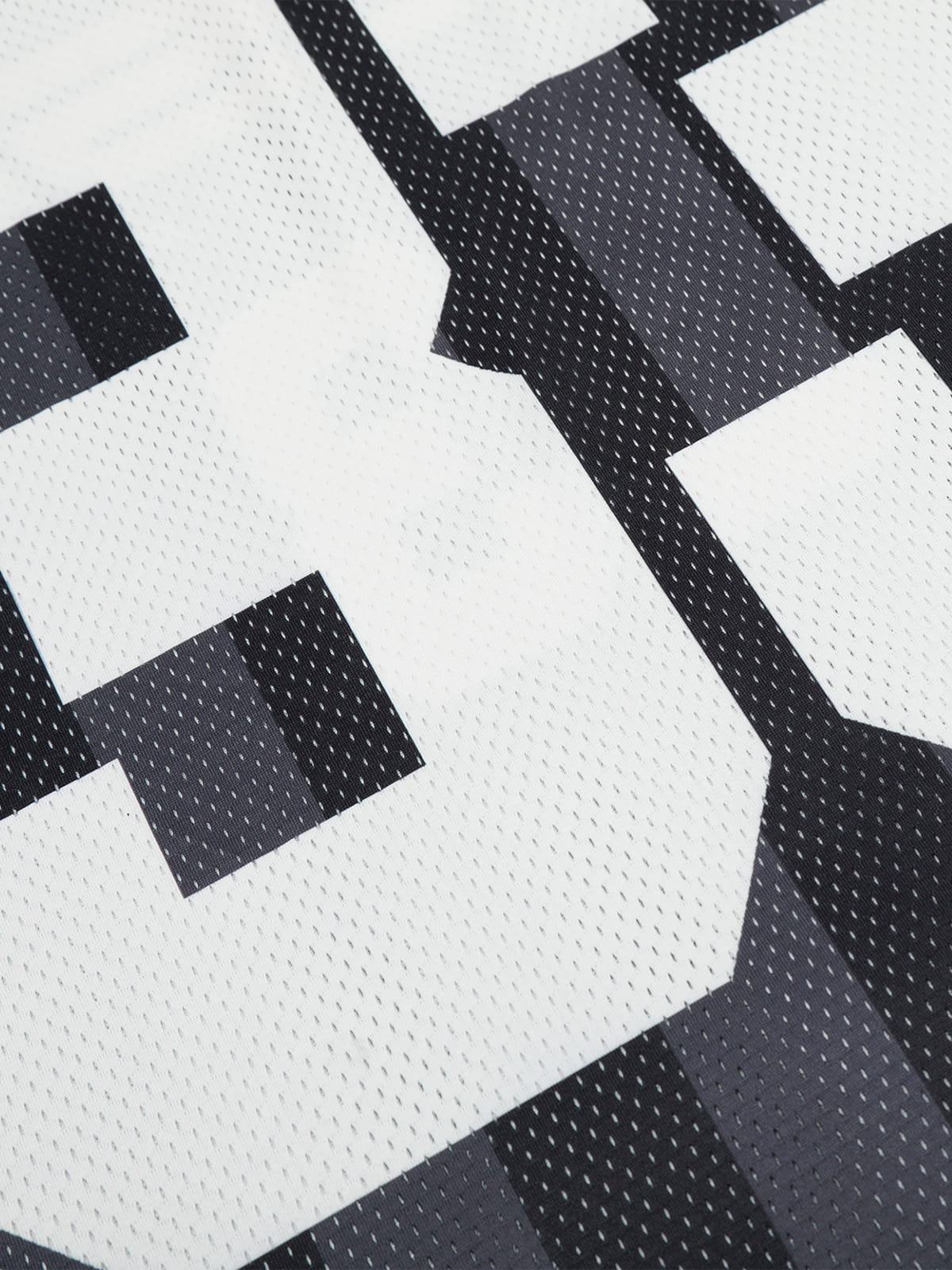 Polyester Mesh Sports Jersey with Bold Graphic Print and V-Neck Design for Streetwear Fashion 