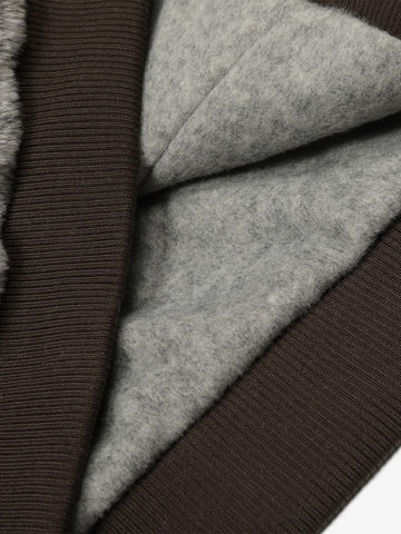 Retro Reversible Fleece Lined Zip-up Hooded Jacket 