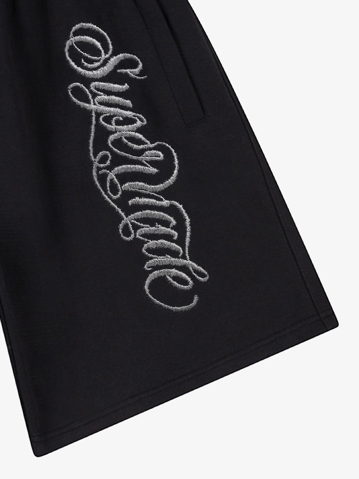 Zip Pocket Embroidered Shorts