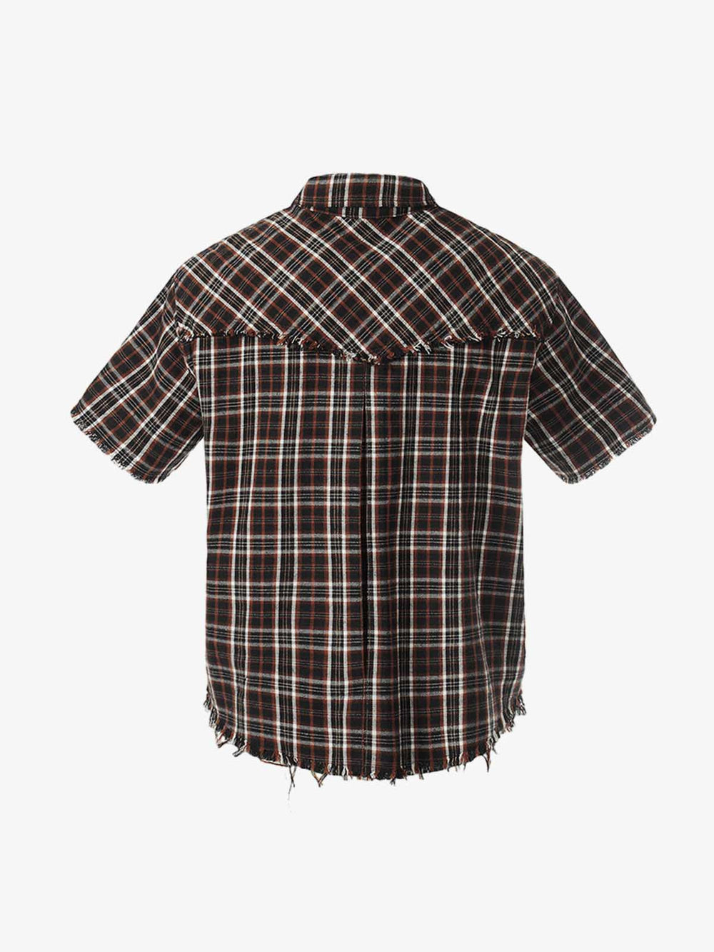 Frayed Plaid Short-Sleeve Shirt 