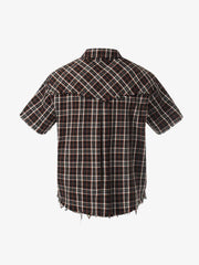 Frayed Plaid Short-Sleeve Shirt 