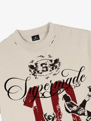 Short Distressed Letter 10 T-shirt 