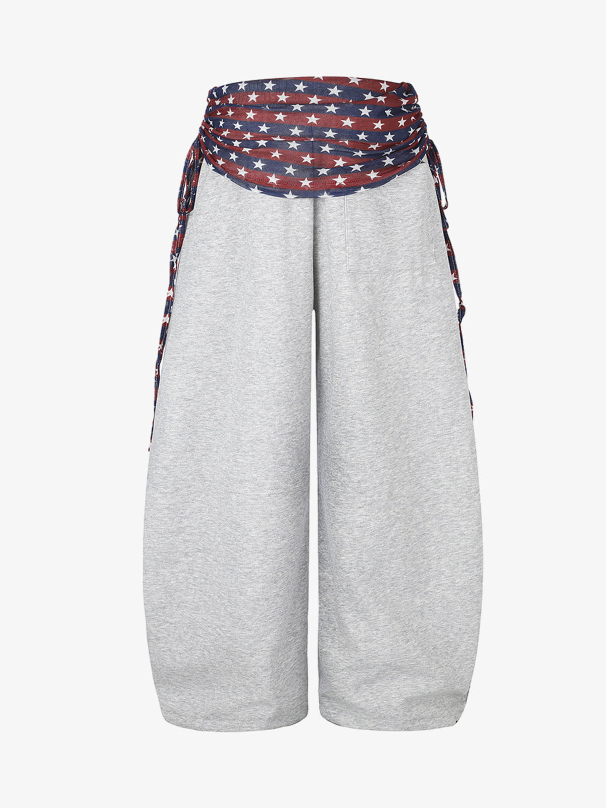 Star Stripe Lace-Up Curved-Leg Trousers