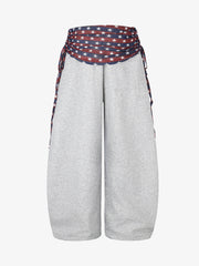 Star Stripe Lace-Up Curved-Leg Trousers