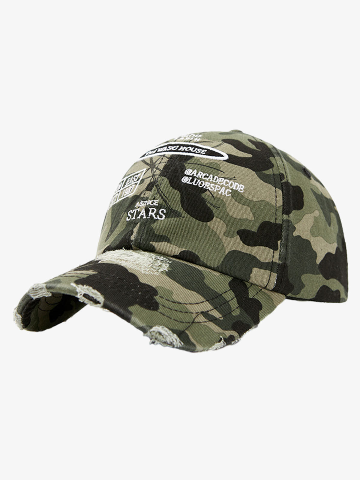 Cappellino da baseball lavato e invecchiato con lettere ricamate