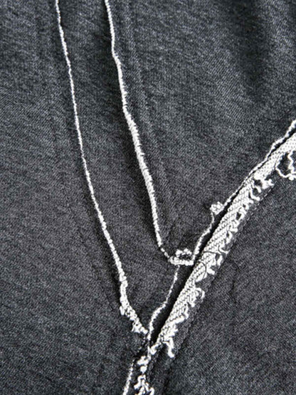 Stylish Distressed Hoodie with Zip-Up Design for Casual Wear 