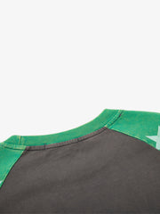 Distressed Star Graphic Raglan Long Sleeve Shirt