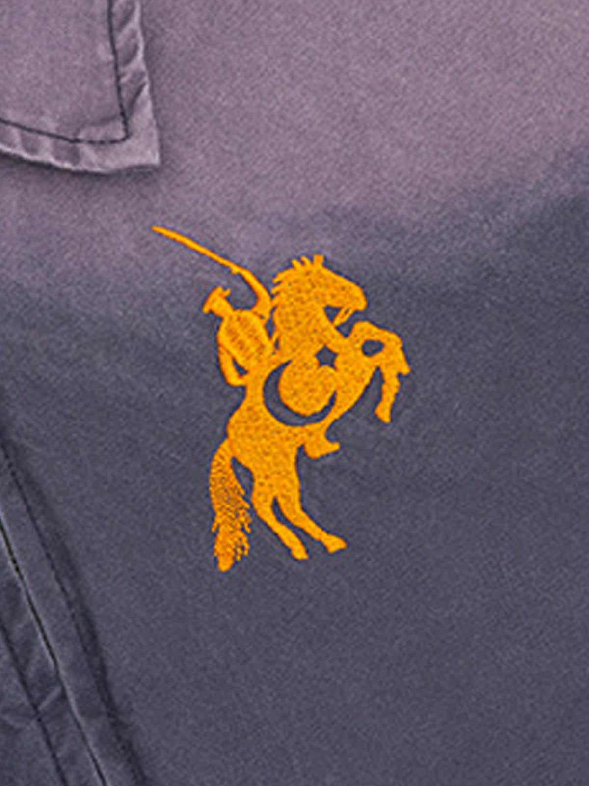 Washed Gradient Embroidered Zip Jacket 