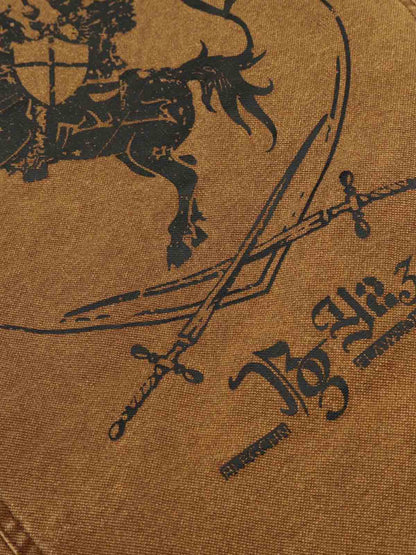 Fireman Clasp Washed Denim Knight Crest Jacket